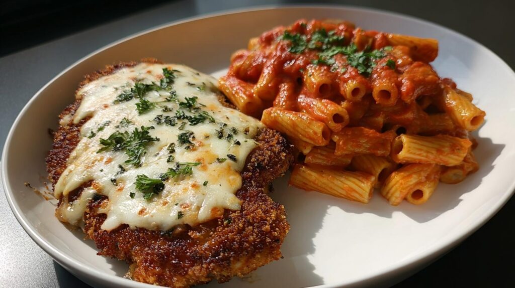 Chicken Parmesan with Blush Pasta
