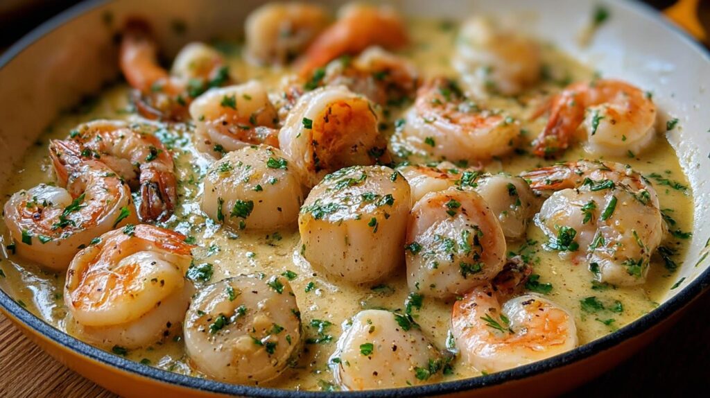 Garlic Butter Seafood Skillet