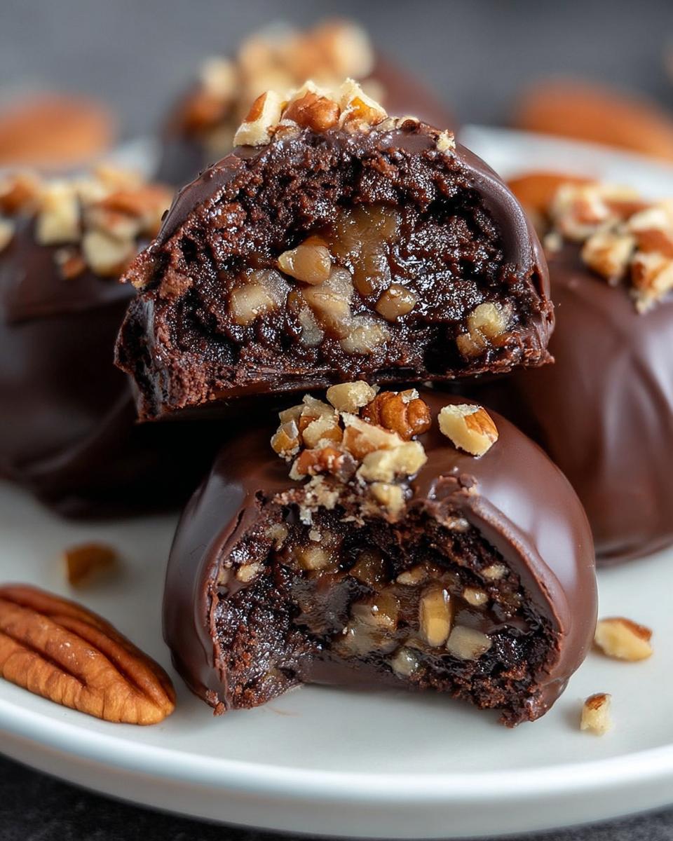 Pecan Pie Brownie Bombs - detail 2