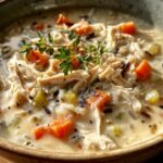 Creamy chicken and wild rice soup