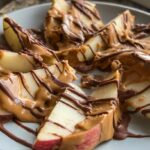 chocolate drizzled apple slices