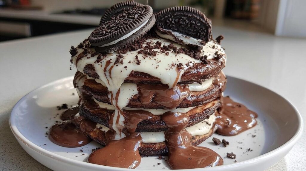 chocolate pancake stack