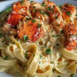 creamy lobster Alfredo pasta