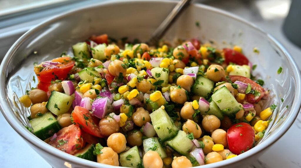 cucumber chickpea salad