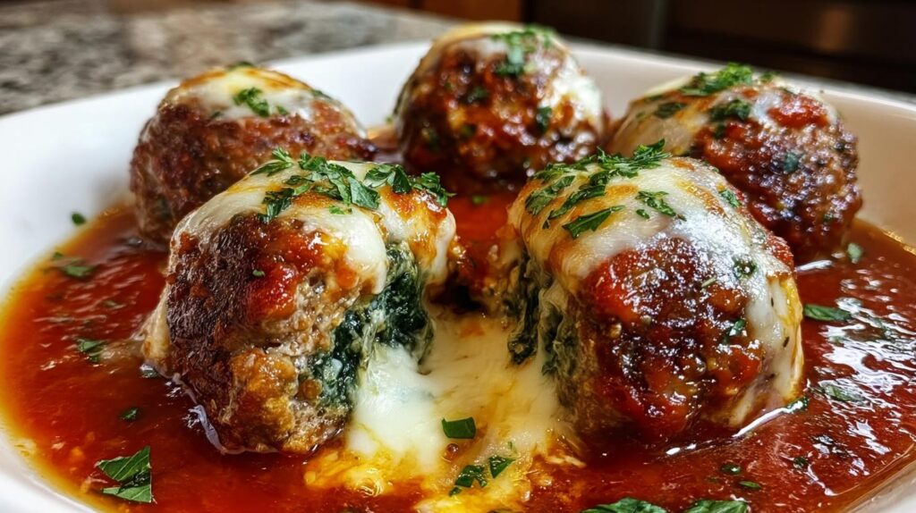 mozzarella stuffed meatballs