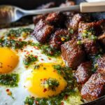 cast iron steak and eggs
