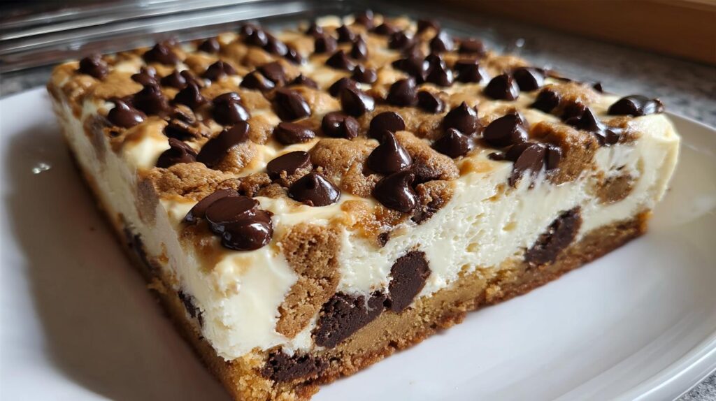 chocolate chip cookie cheesecake bars
