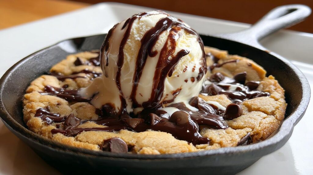 chocolate chip skillet cookie sundae