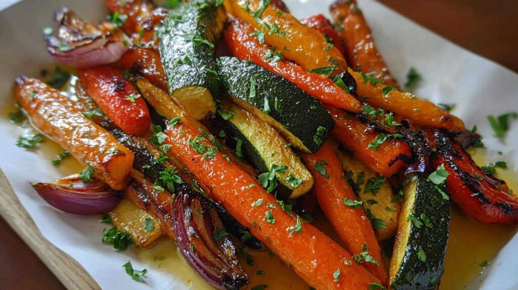 honey garlic roasted vegetables