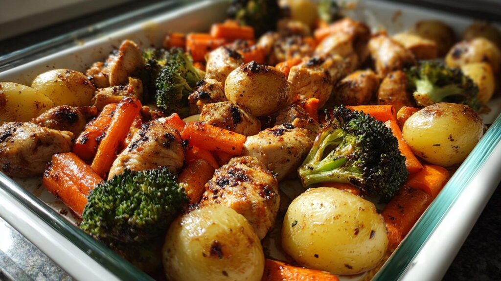 sheet pan chicken and vegetables meal prep
