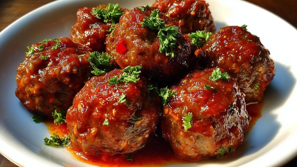 sweet and spicy meatballs