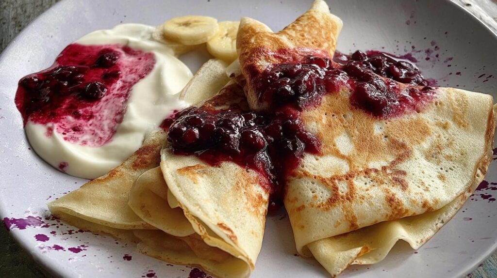 berry compote crepes