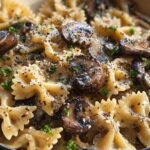 creamy mushroom bow tie pasta