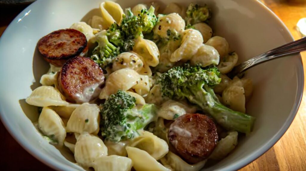 creamy sausage broccoli pasta