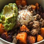 ground beef sweet potato bowl