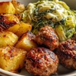meatballs and roasted potatoes