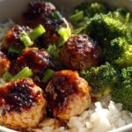 teriyaki meatball bowl, high protein meal prep