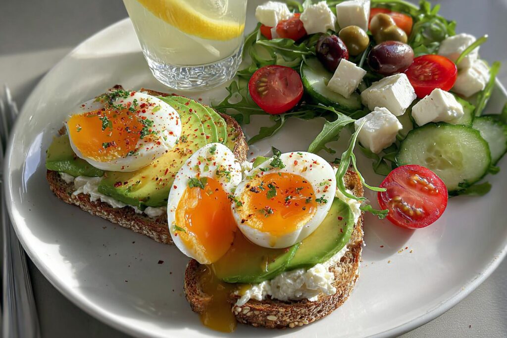 Avocado egg toast breakfast