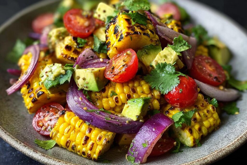 Grilled Corn Avocado Salad