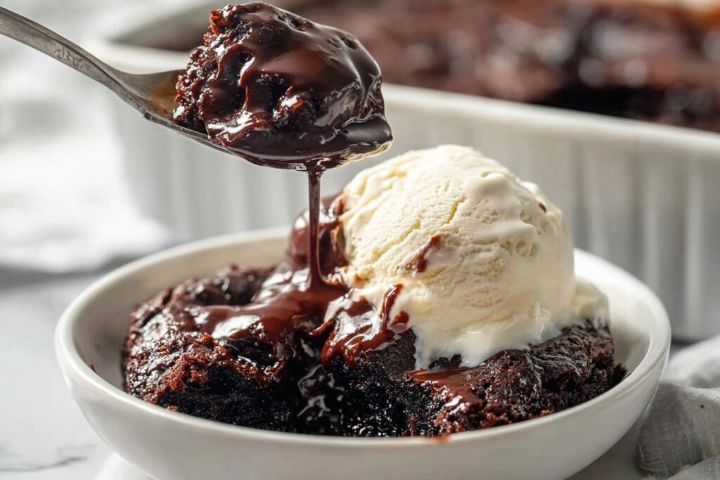 Hot fudge chocolate cobbler