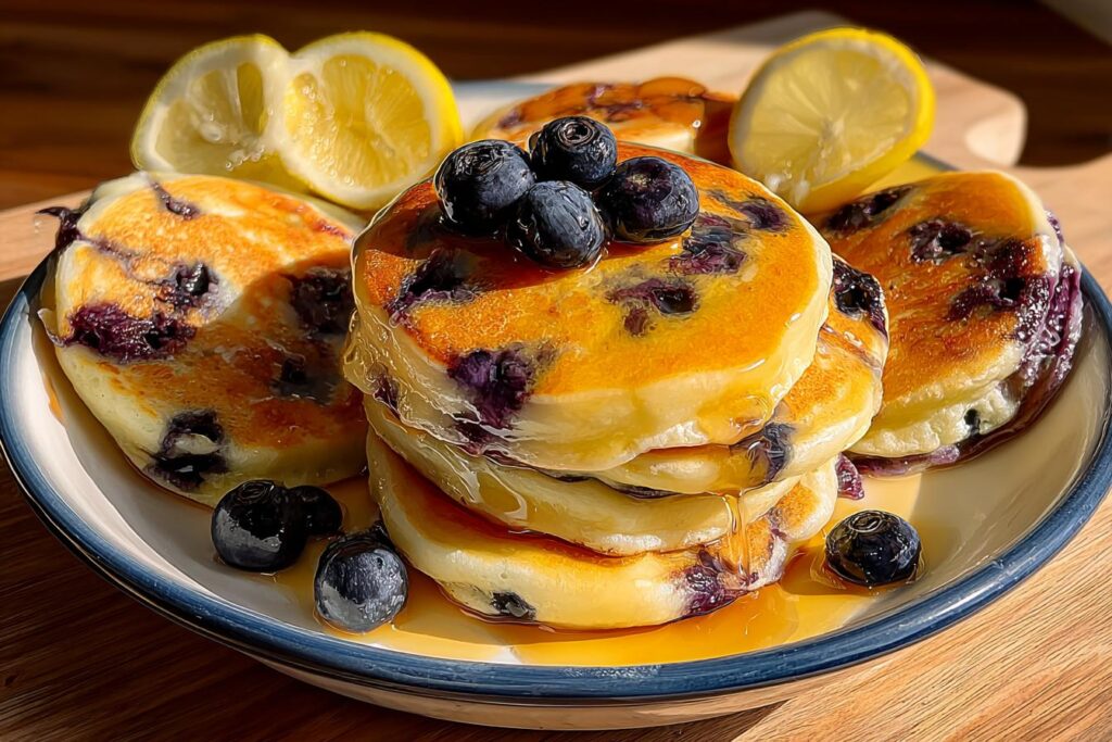 Lemon blueberry pancakes