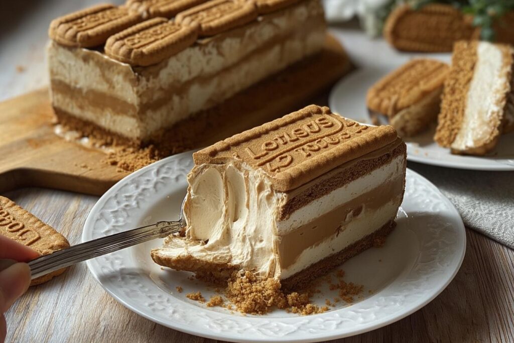 Lotus Biscoff ice cream cake