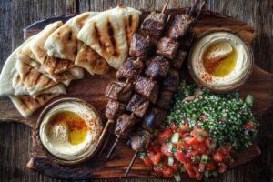 Mediterranean Beef Kabob Platter