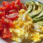 Scrambled eggs with avocado