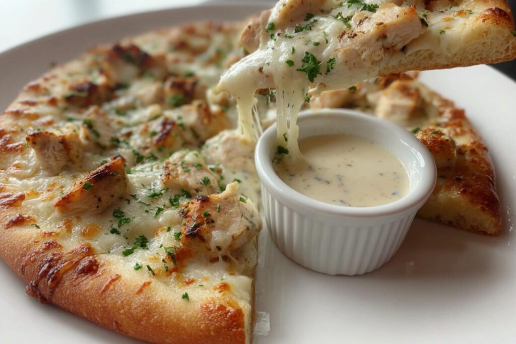 chicken Alfredo pizza