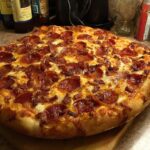 homemade pepperoni bacon pizza