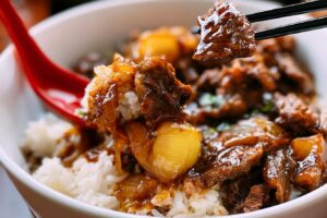 Beef and Onion Rice Bowl