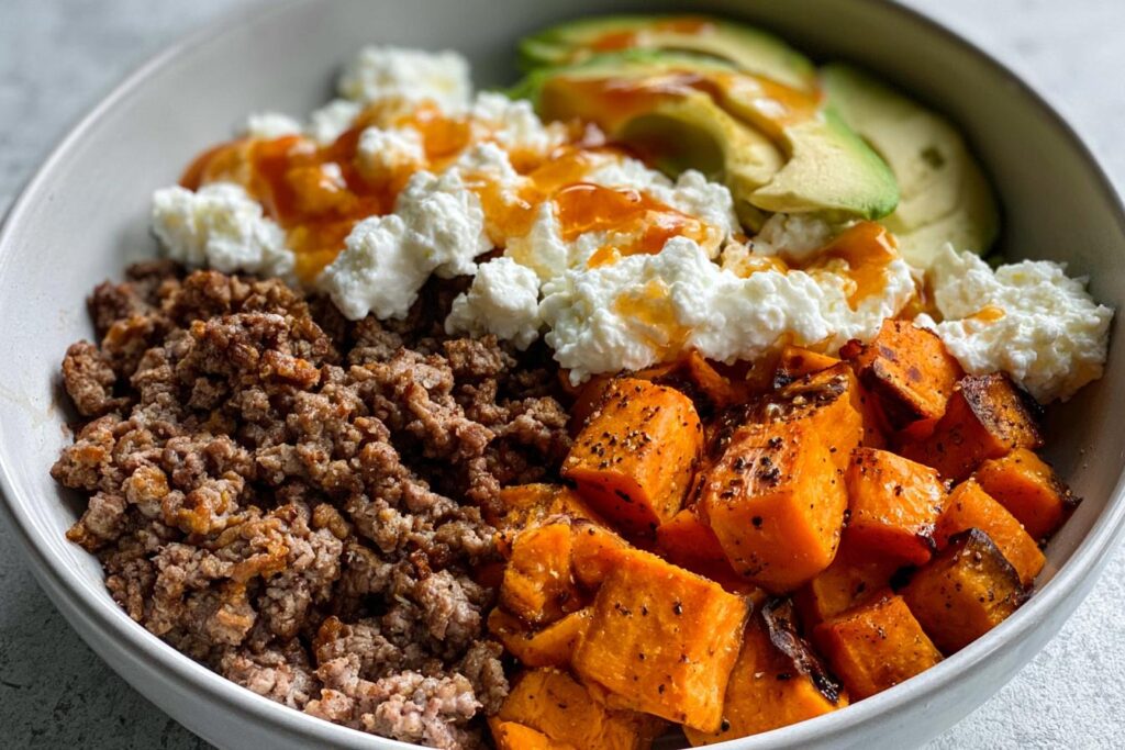 Ground Beef Sweet Potato Bowl