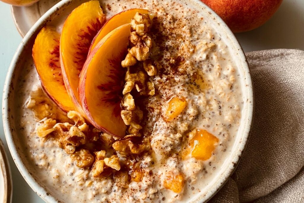 Peaches and Cream Overnight Oats